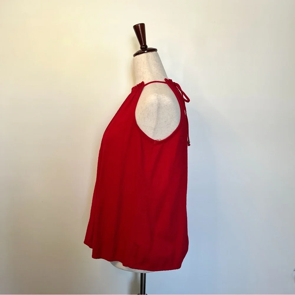 Knox Rose Red Halter Top Tie Neck Flowy size XS